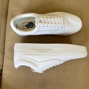 Vans Platform Old Skool sneakers, new/never worn. Mono white.